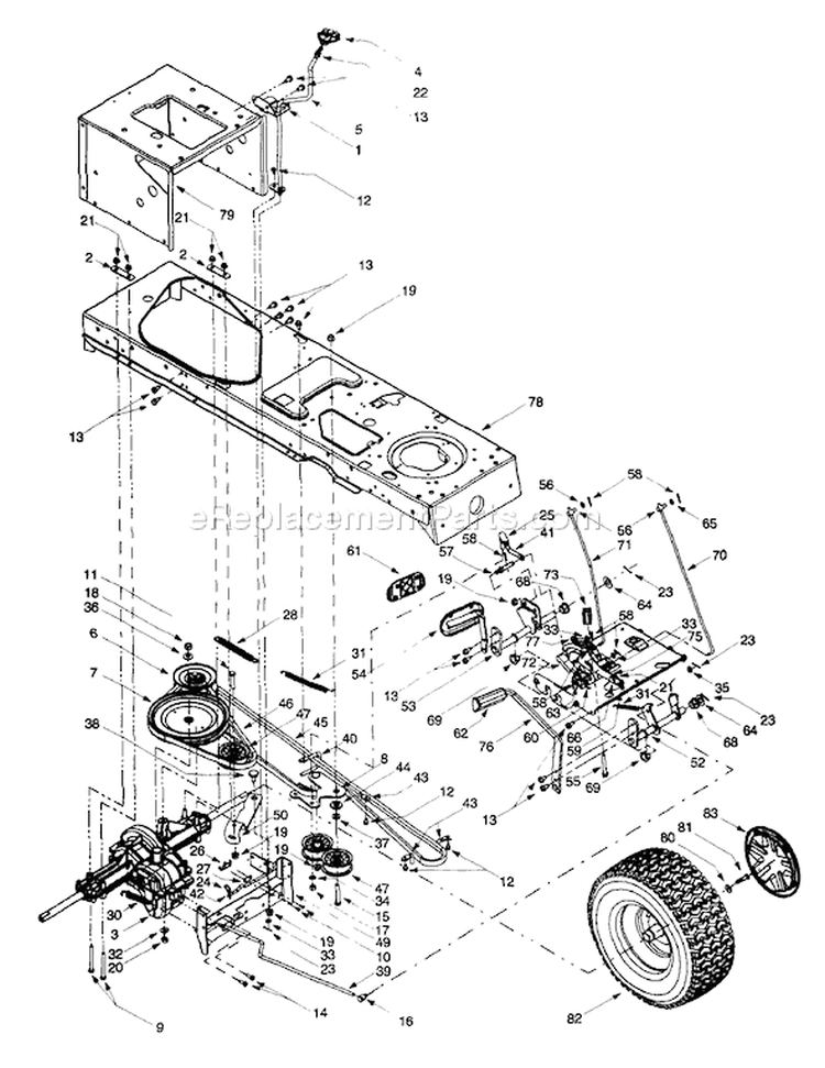 Page E Diagram and Parts List for 13AX604G402 1999 Yard Man Lawn Tractor